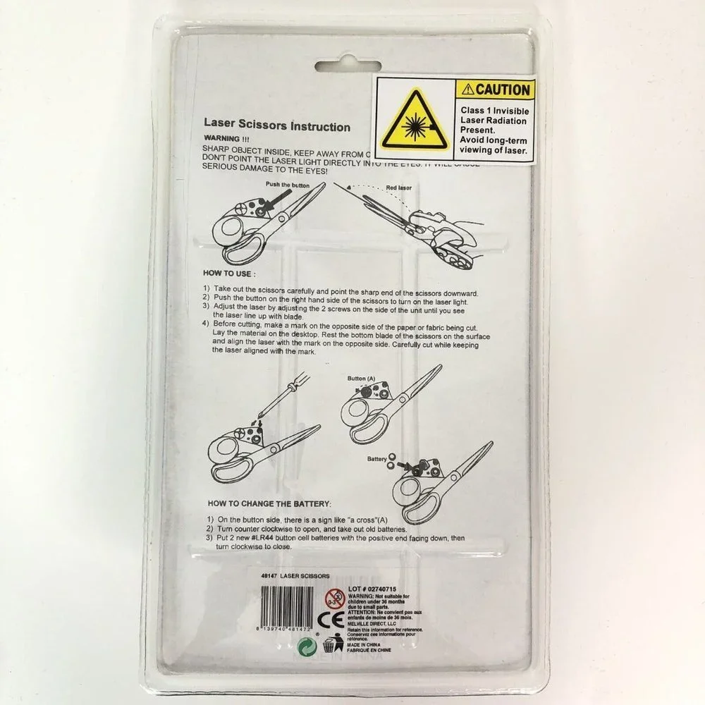 Scissors with Laser Beam Guide Accurate Cutting Stainless Steel Blades Easy Grip